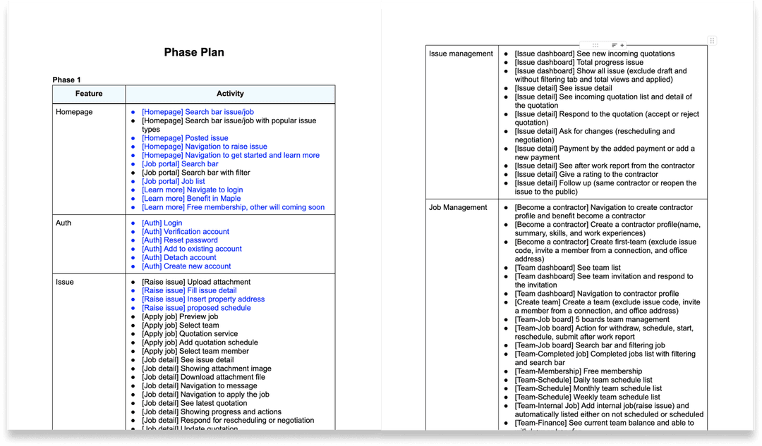 phase plan