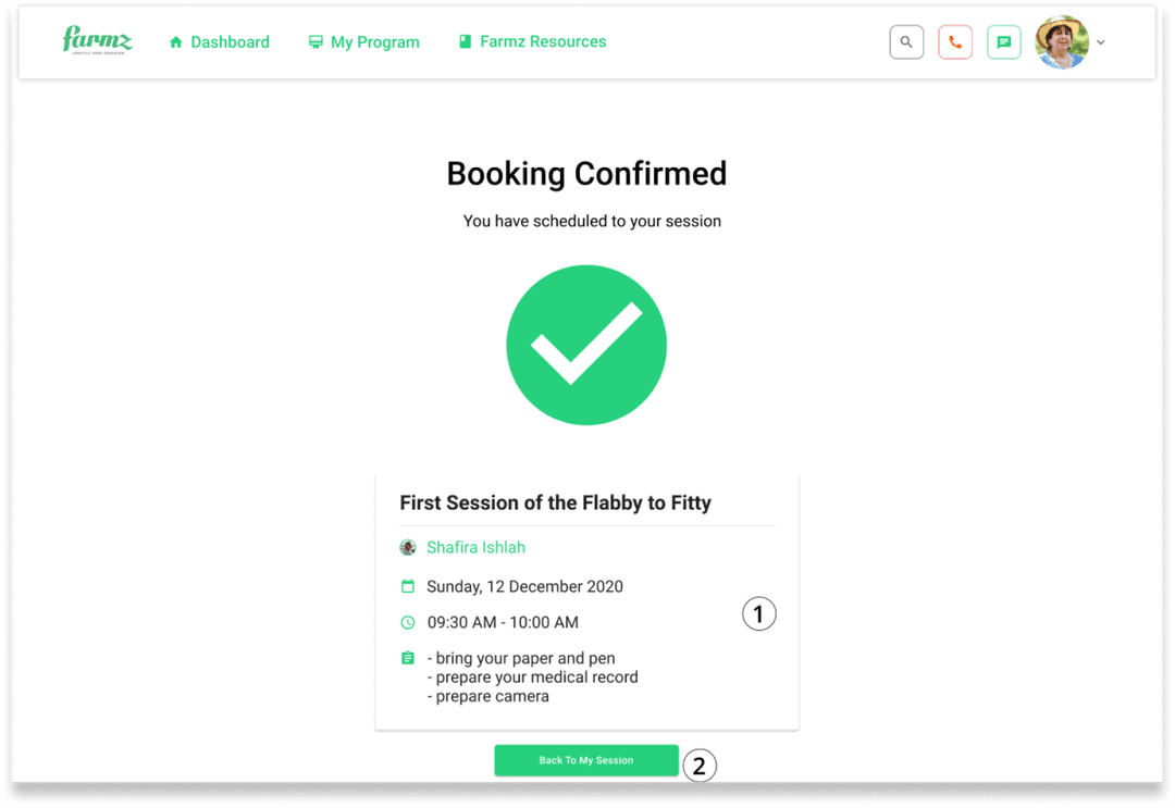 Booking confirmed