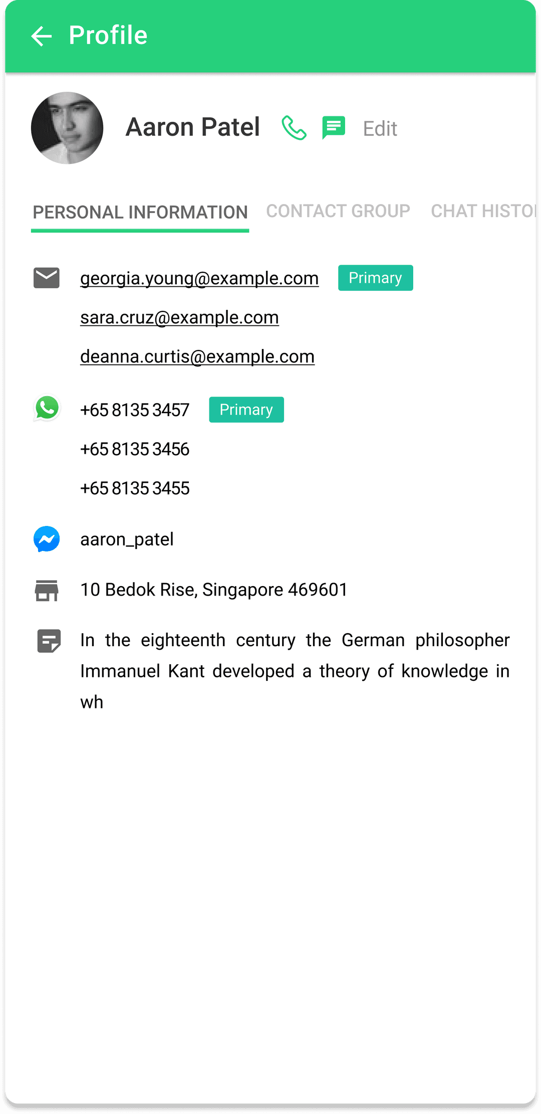 profile call