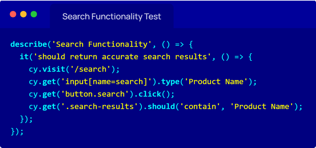 Search functinality test