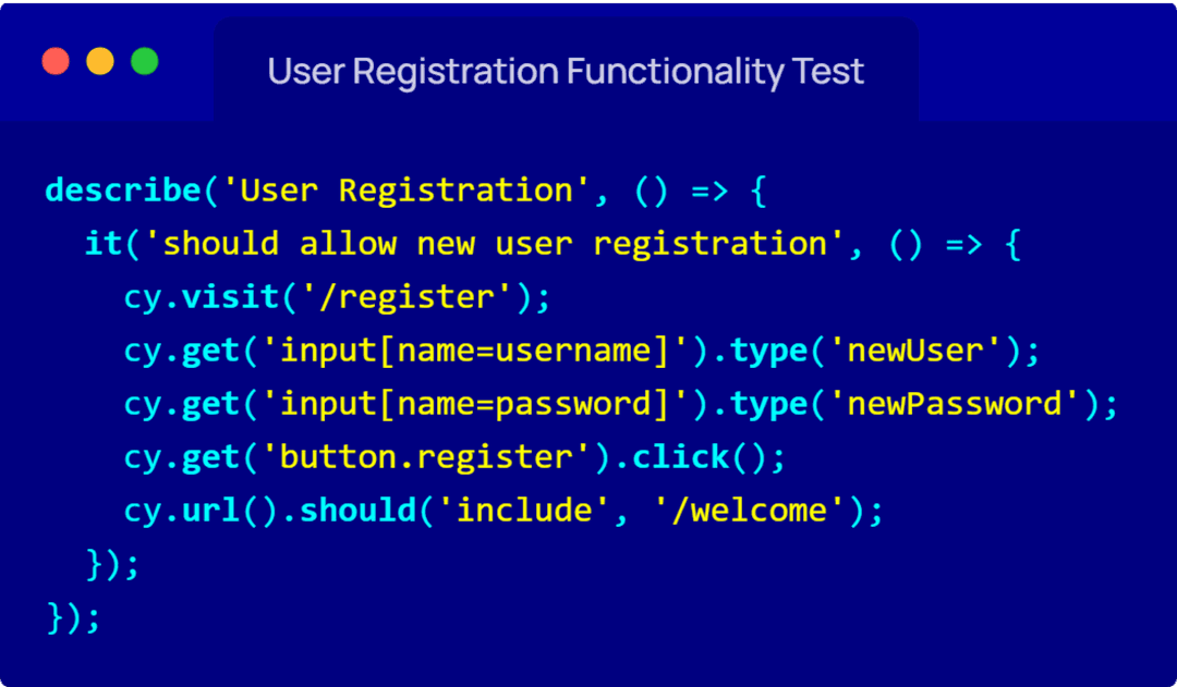 User registration test