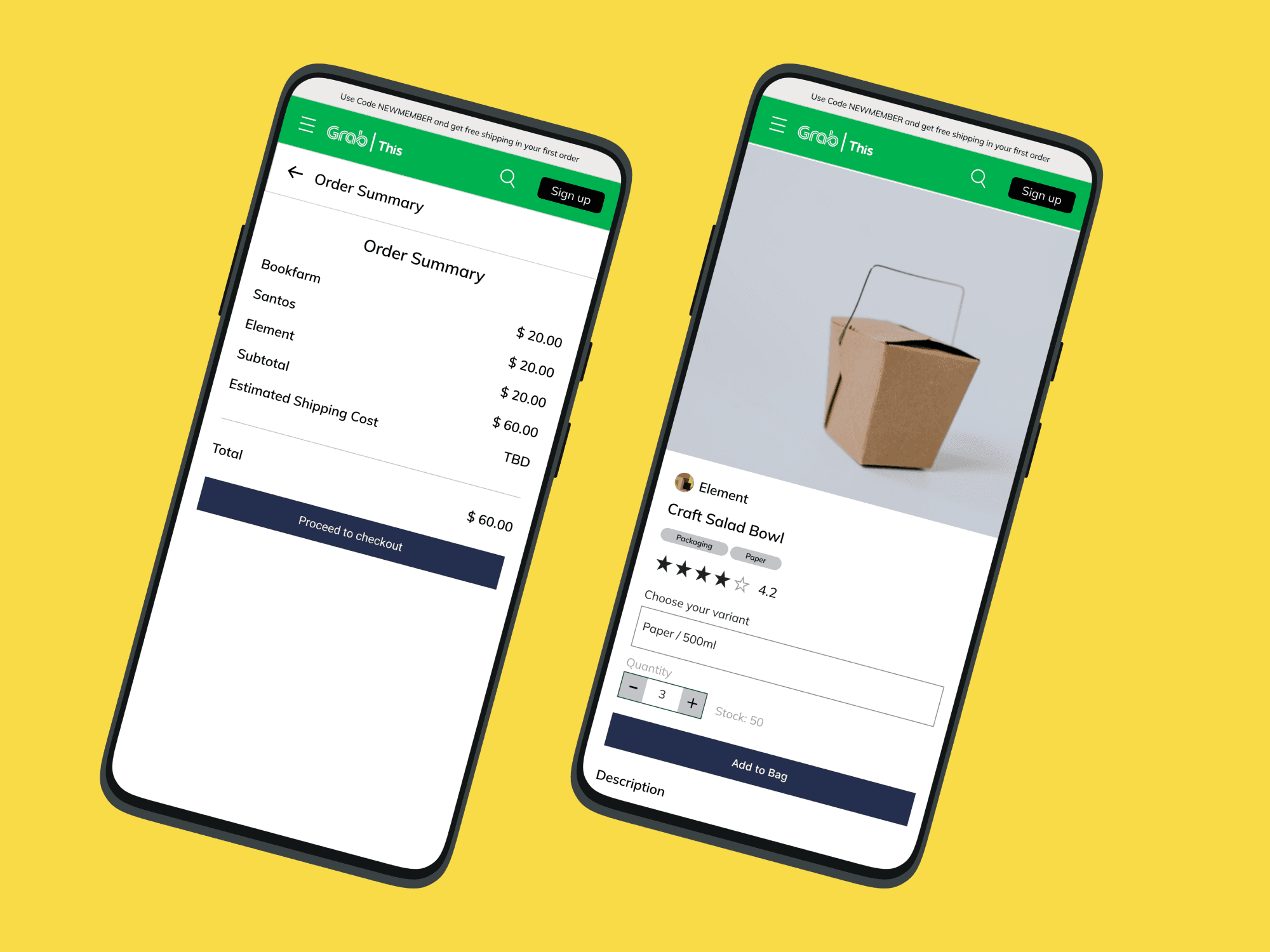 mobile mockup cart
