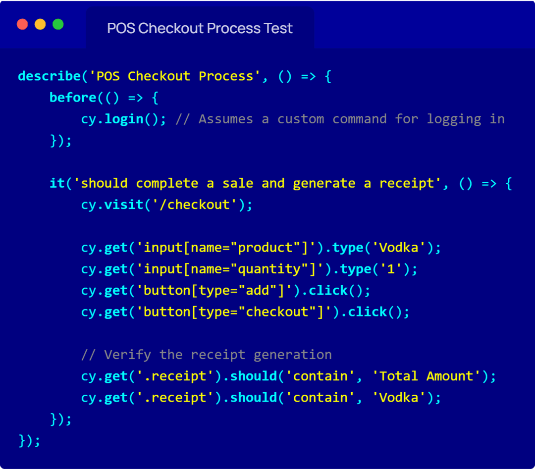 POS checkout test